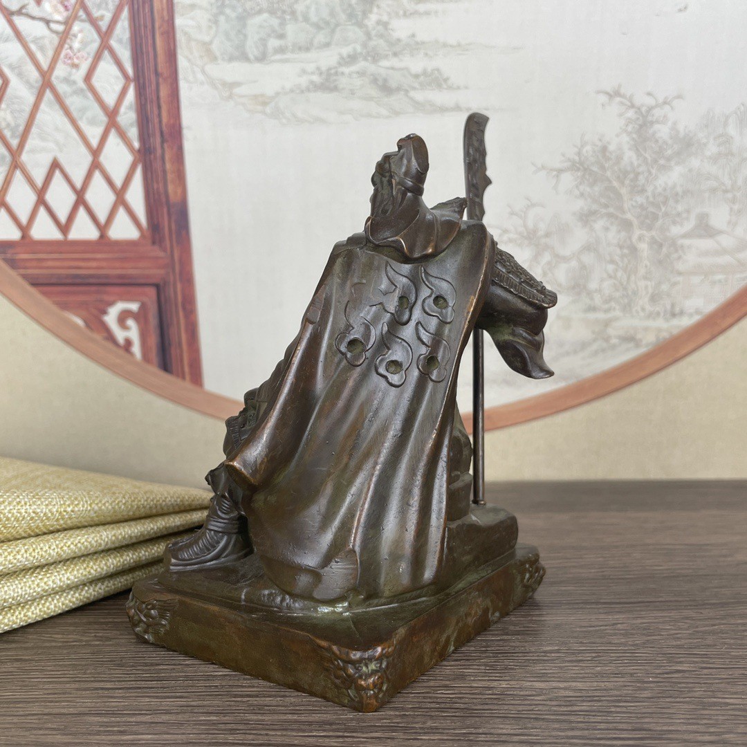 做旧仿古关帝圣君浆摆件 新中式家居香案装饰文玩老包像礼品摆设