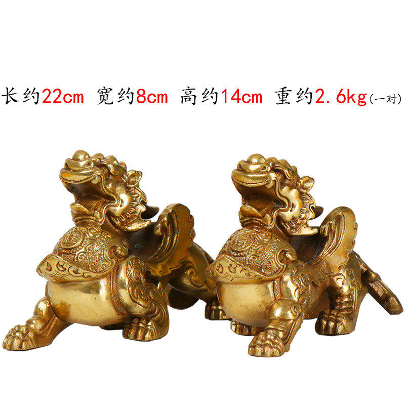 杨桐一对铜貔貅摆件记独角貔貅家居开业摆件铠甲貔貅