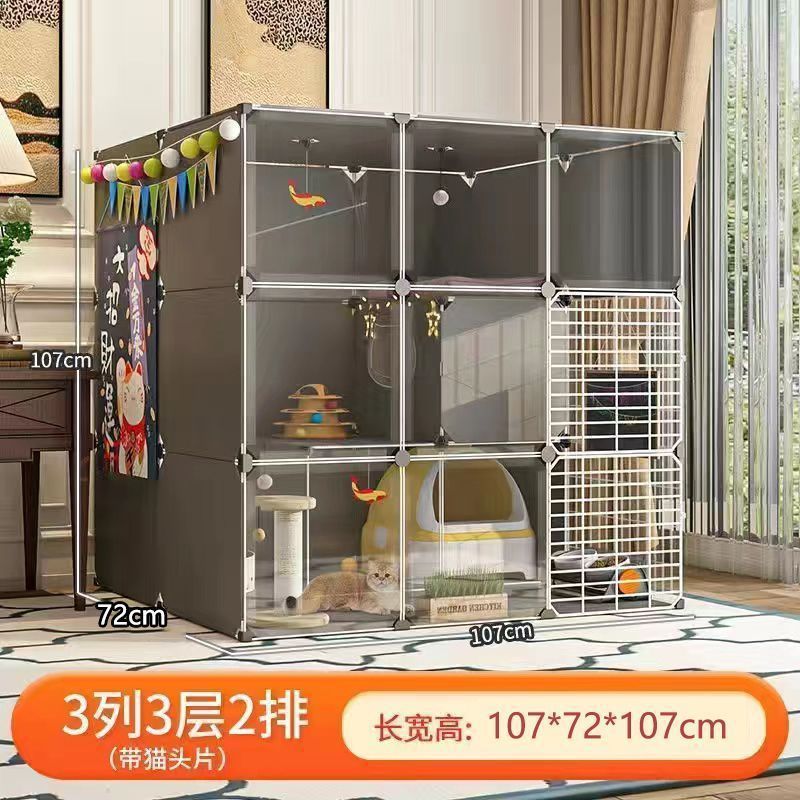 全景猫别墅猫笼子家用超大自由空间室内猫舍带厕所一体猫咪屋猫柜