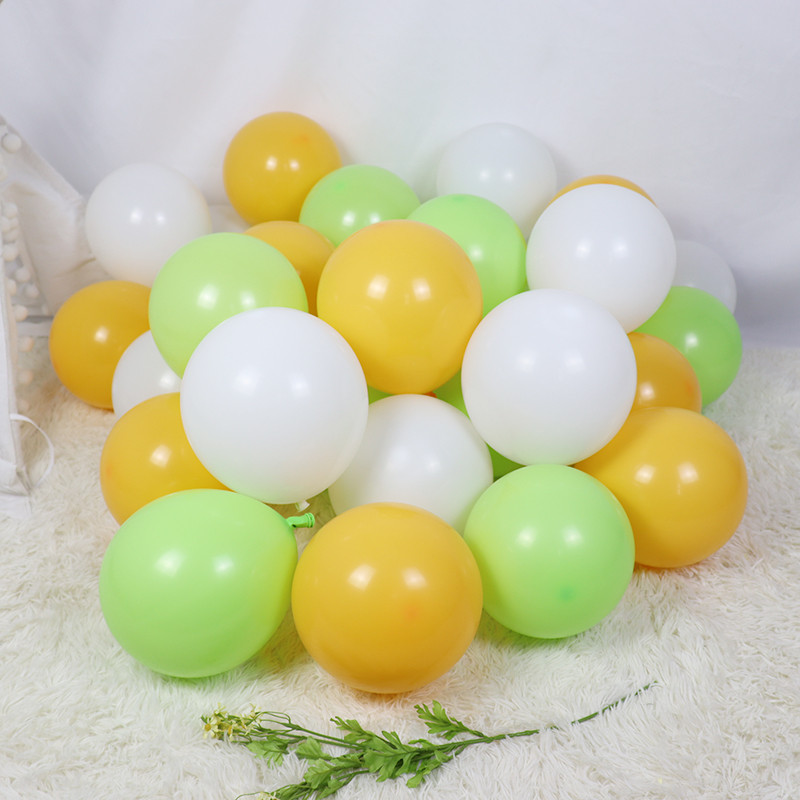 10寸加厚绿色墨绿牛油果绿色森林系哑光圆形乳胶气球复古开业装饰