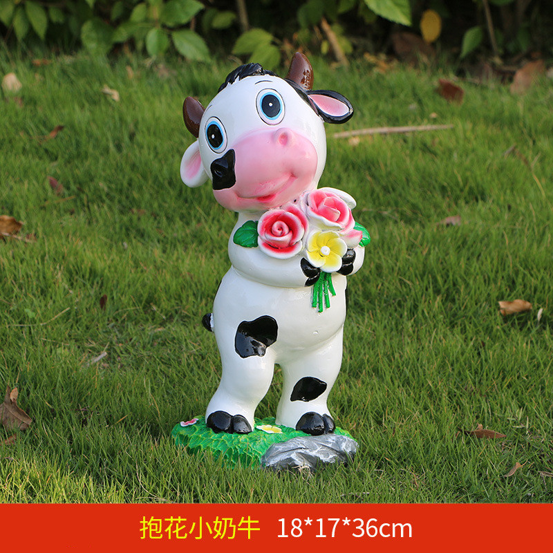 牧场园林装饰卡通奶牛雕塑摆件幼儿园景区工艺品公园户外奶牛装饰