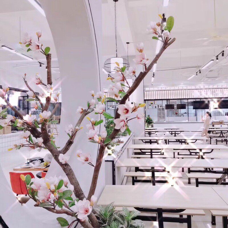 仿真玉兰花树假树仿真植物大型落地花艺橱窗装饰假花室内客厅摆件
