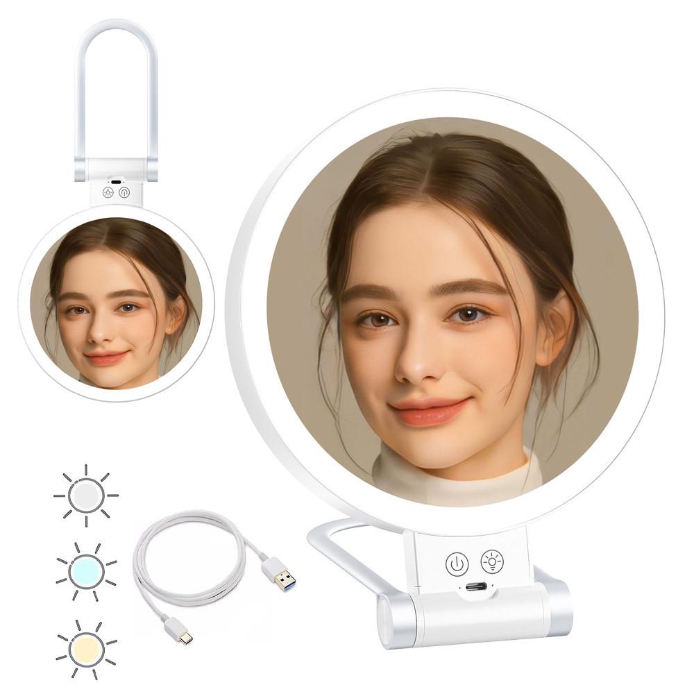 热销好莱坞美妆梳妆台式补光带灯化妆镜镜浴室镜led镜化妆镜