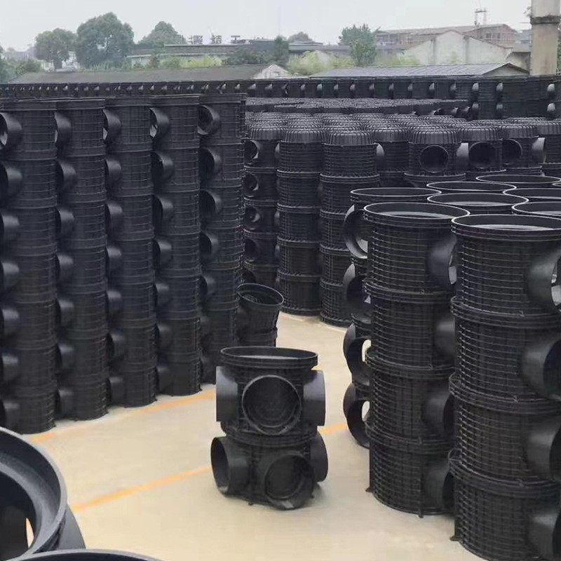hdpe塑料成品检查井直通排污并流槽沉泥雨水三通四通450井筒管700