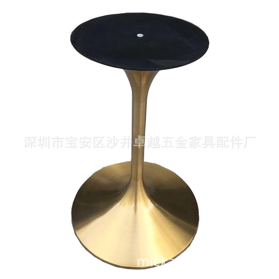 304不锈钢铝合金拉丝郁金香喇叭吧台餐桌脚郁金香铁制桌腿底盘
