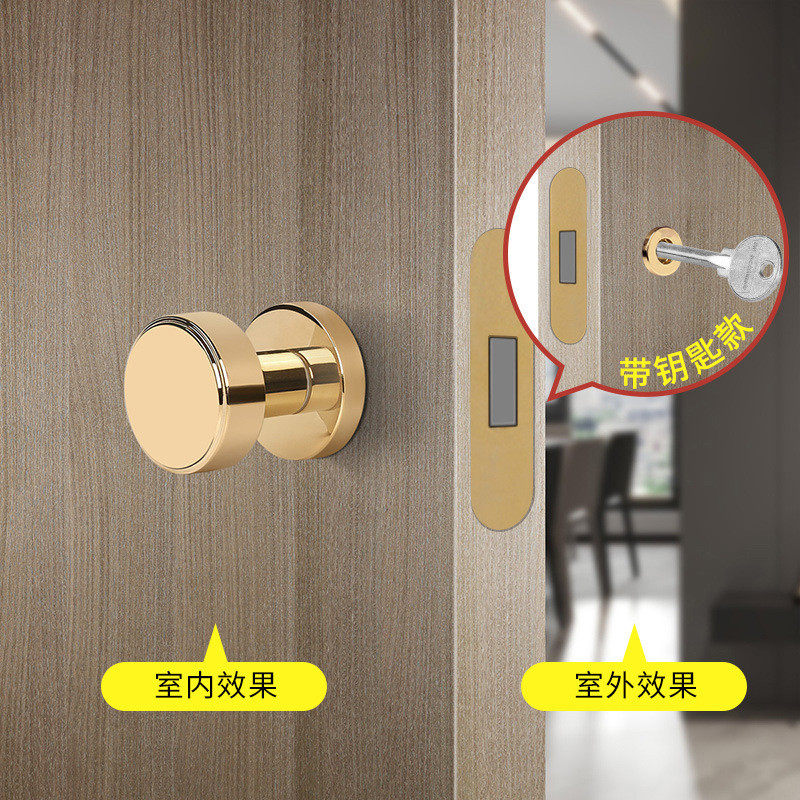 隐形门锁静音带钥匙孔背景墙门黑色暗藏门暗藏锁衣帽间储物间锁具