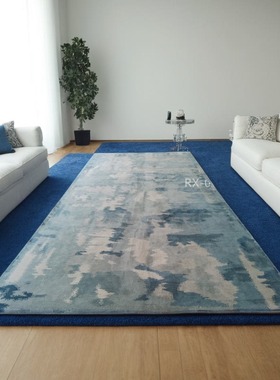 热销新中式轻奢蓝色系接待室会议室售楼处洽谈区客厅卧室手工晴纶