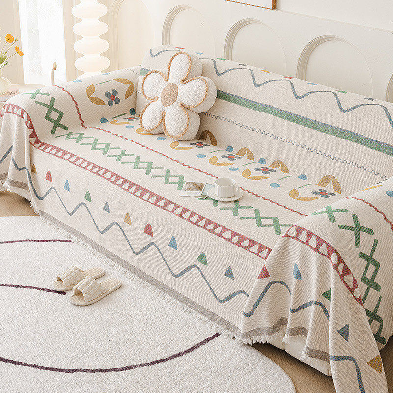 盖雪尼尔沙发盖布一体式可铺可七彩全包沙发罩四季通用防滑沙发巾