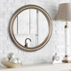 北欧简约圆形金色浴室镜轻奢现代装 修壁挂卫生间镜子梳妆台化妆镜