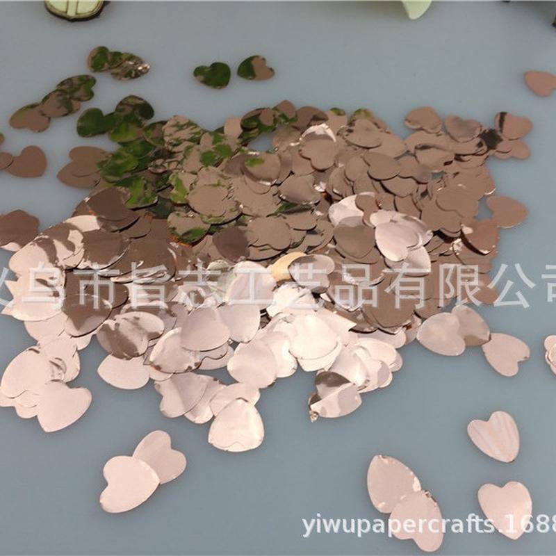 1.5cm爱心玫瑰金纸片pet气球填充抛洒玫瑰金亮片纸屑婚礼生日派对