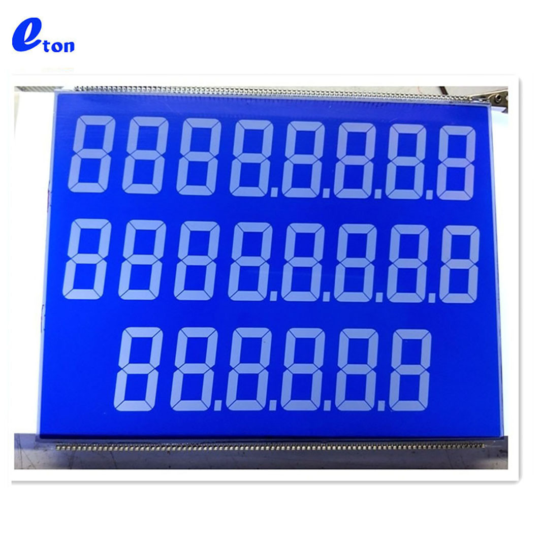 液晶屏lcd液晶模组显示蓝底白字加油机计价显示屏段码液晶模块lcm