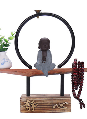 bg54禅意摆件新中式批发倒流香熏炉茶室茶宠陶瓷小和尚客厅家居玄