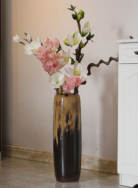 复古现代欧式落地花瓶大插花瓶工艺摆件家居装饰摆设陶瓷