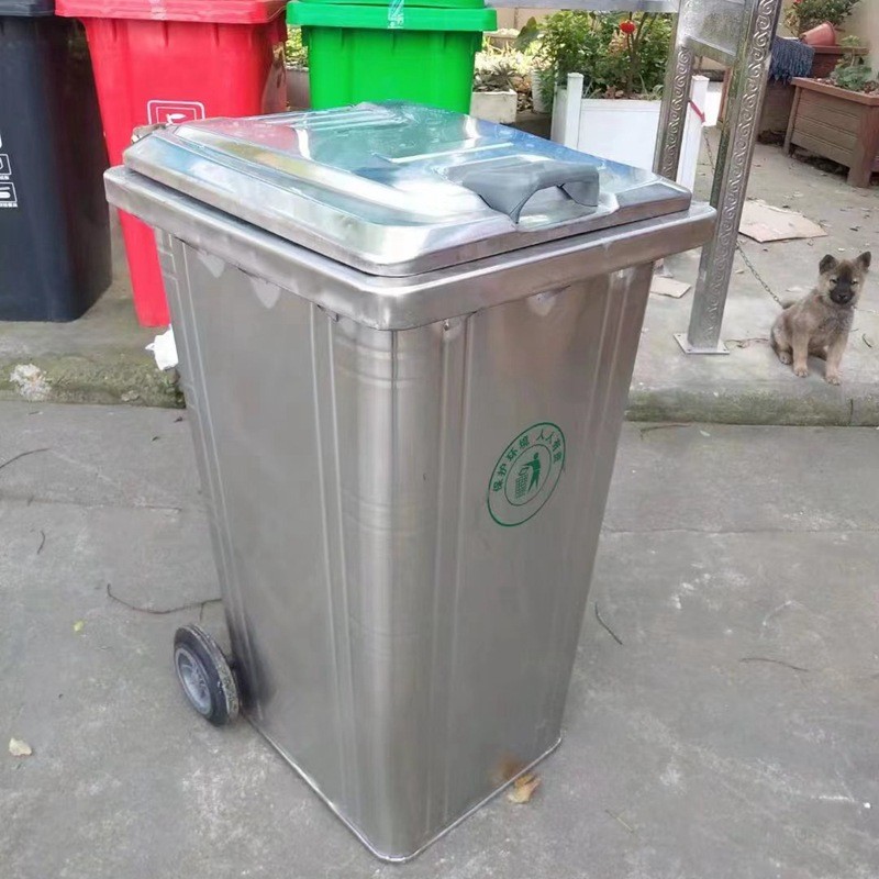 240l不锈钢垃圾桶大号120金属船用挂车果壳箱户外240升垃圾箱现货