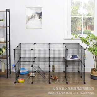diy狗窝猫笼子铁丝网荷兰猪防护栏可拆卸小仓鼠自由拼接宠物围栏