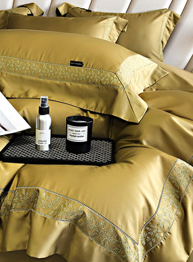 轻奢床上用品100支天丝棉四件套冰丝高端紫色被套丝滑裸睡高级感