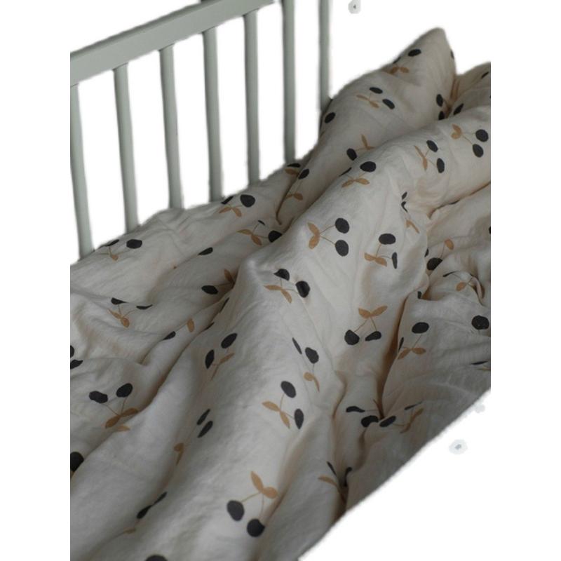 mnx2批婴幼儿颗樱桃呀!软糯糯全棉双层纱发有被套儿童幼儿园