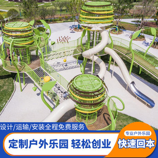 户外动力大型滑梯设计景区室外儿童乐园网红无不锈钢游乐设备厂家