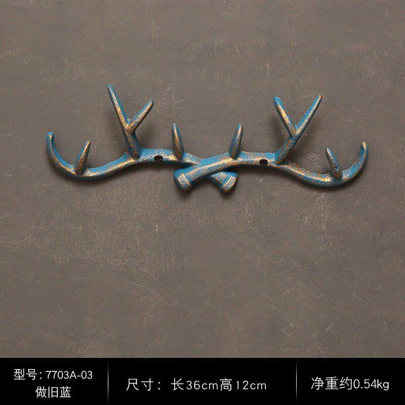 玄关钥匙收纳挂钩复古衣架工业风装饰创意铁艺壁挂墙壁衣服挂新品