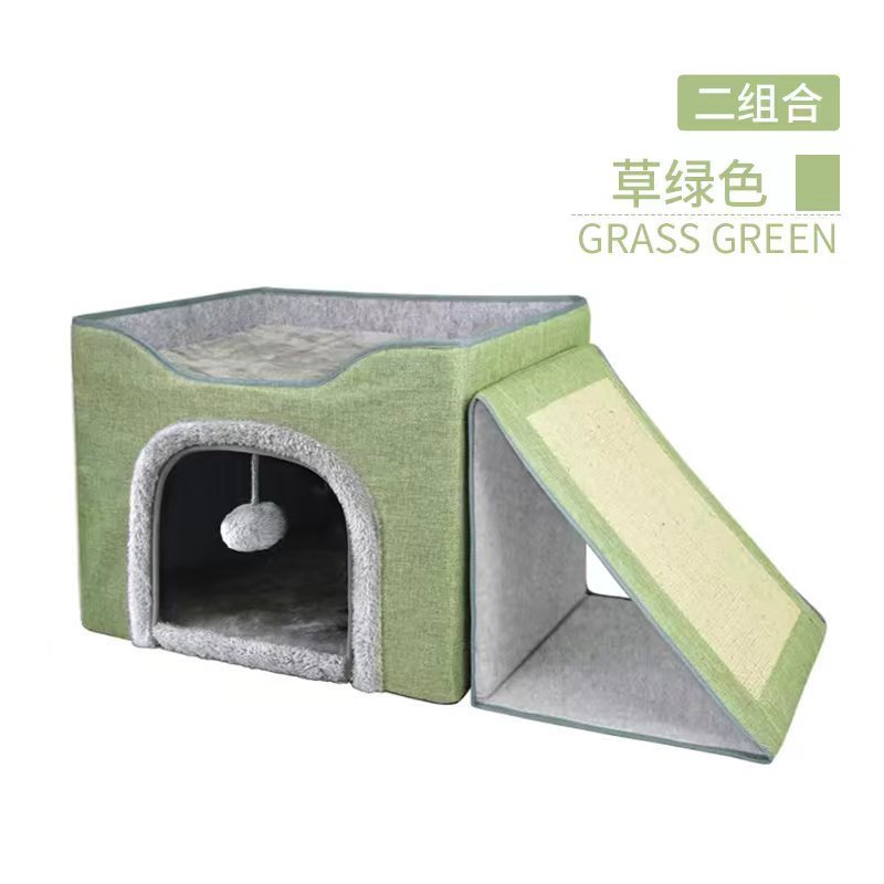 工厂直销猫窝冬季保暖室内封闭式超大号四季通用猫屋储物双层别墅
