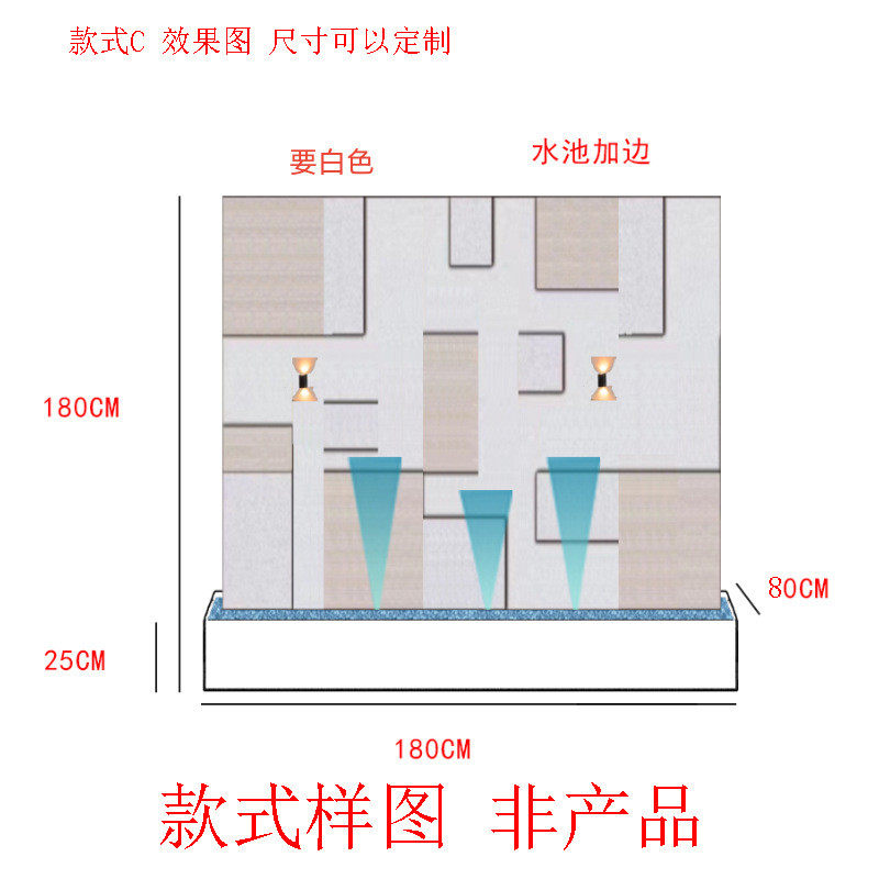 人造石水幕墙流水墙屏风户外庭院白色背景墙喷泉造景鱼池潺潺清流