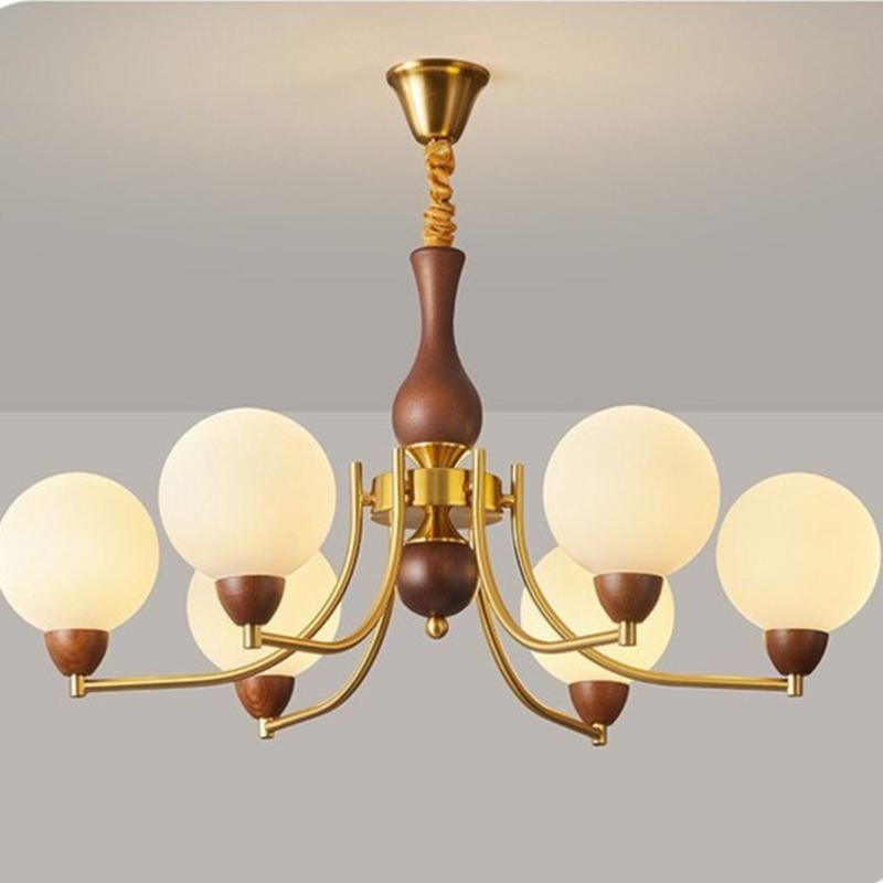 中古风玻璃灯复古法式浪漫美式南洋创意客厅书房实木餐厅卧室吊灯