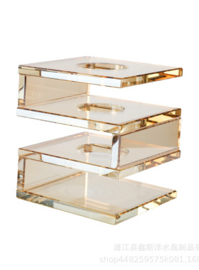 欧式弓形水晶花器直播间书房客厅电视柜房样品玄关售楼部工艺品