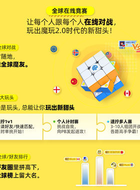 热销gan356icarry智能魔方磁力三阶儿童比赛专用初学者益智专业玩
