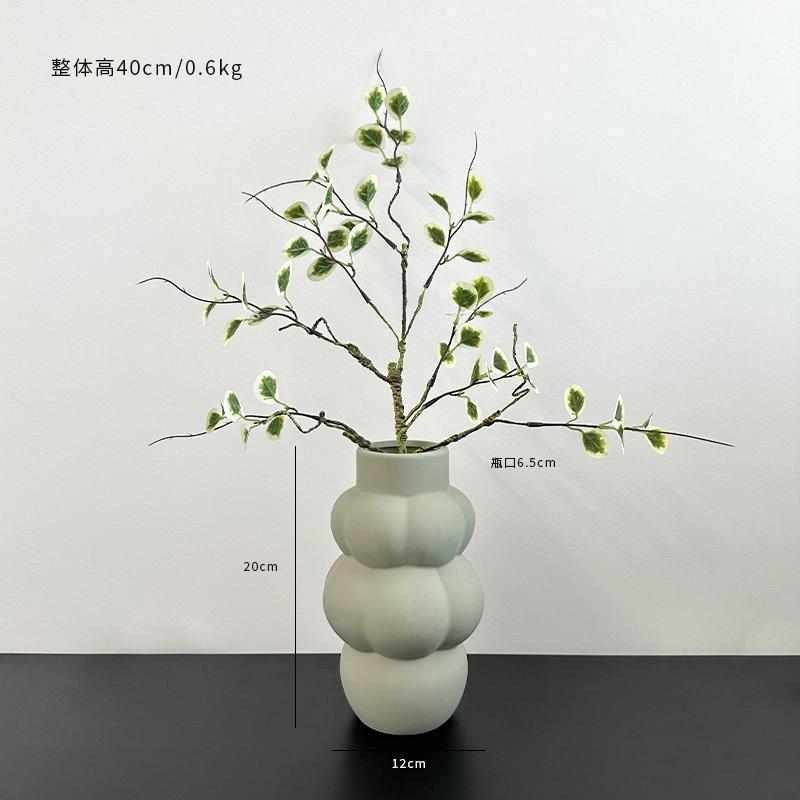 北欧简约艺术不规则陶瓷花瓶摆件客厅干花插花样板房摆台桌面装饰