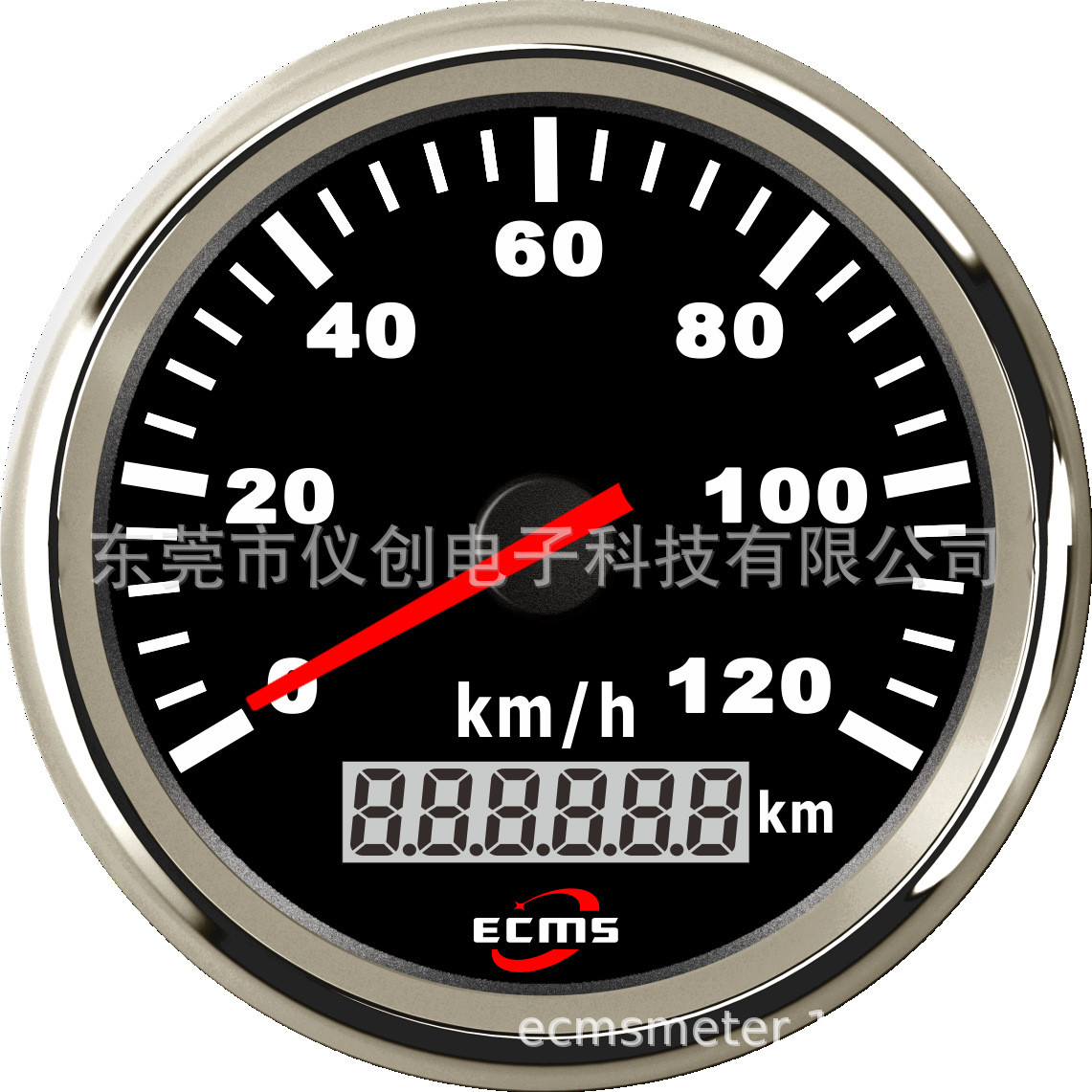 仪表85mm汽车速度里程表120km/h黑色表盘+黑色前盖
