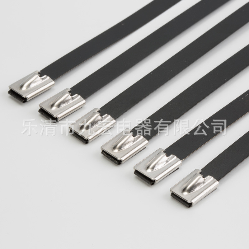 8mm系列宽度316扎带塑不锈钢电缆喷pvc喷漆金属扎带厂家供应