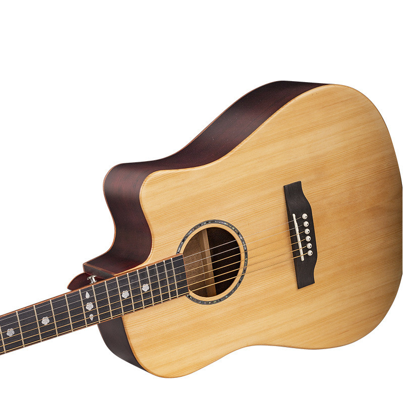 热销guitar41寸民谣吉他缺角初学者学生入门自学木吉他单板吉他新