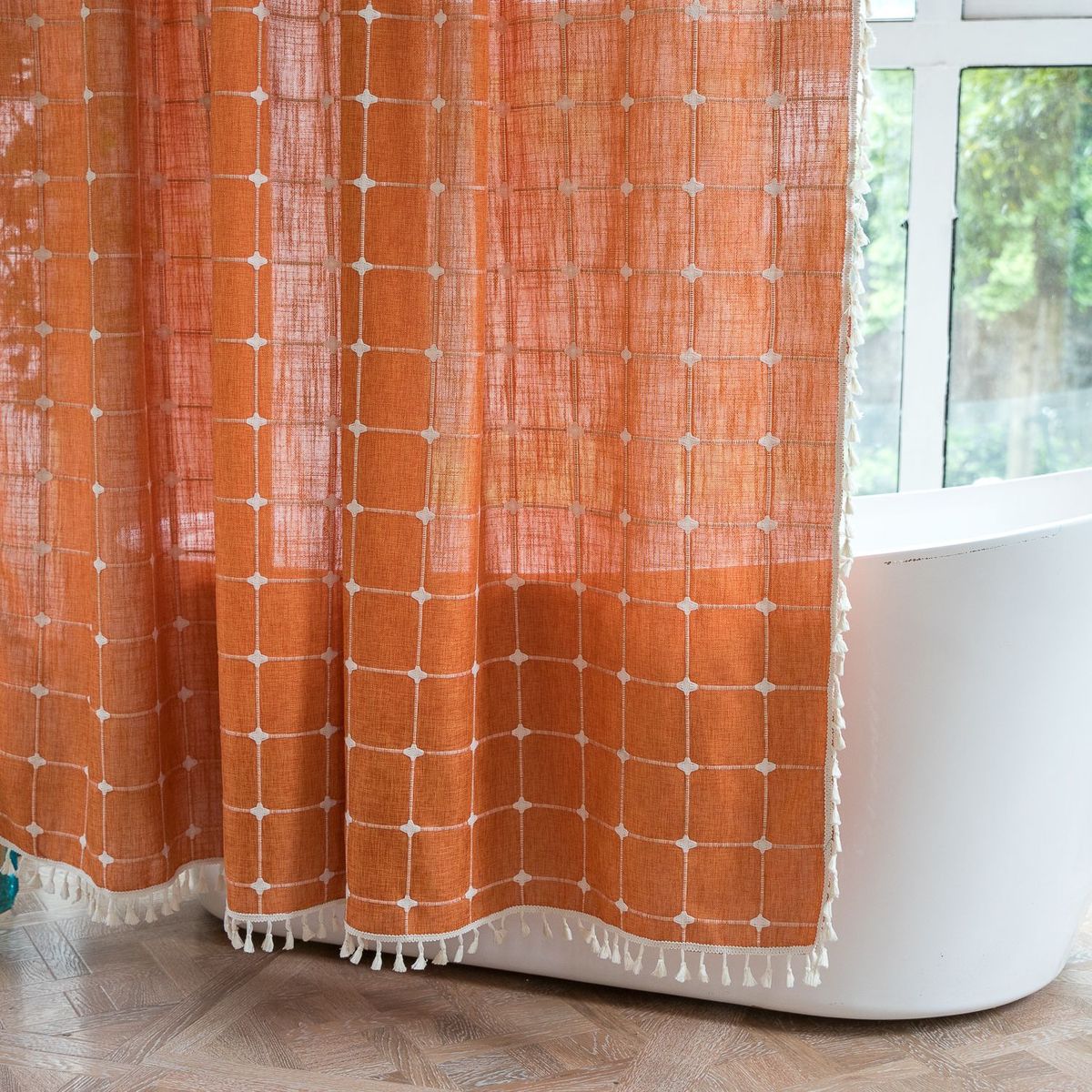 热销浴帘抹茶绿色家用方格隔断帘子卫生间厂家现货批发浴室帘