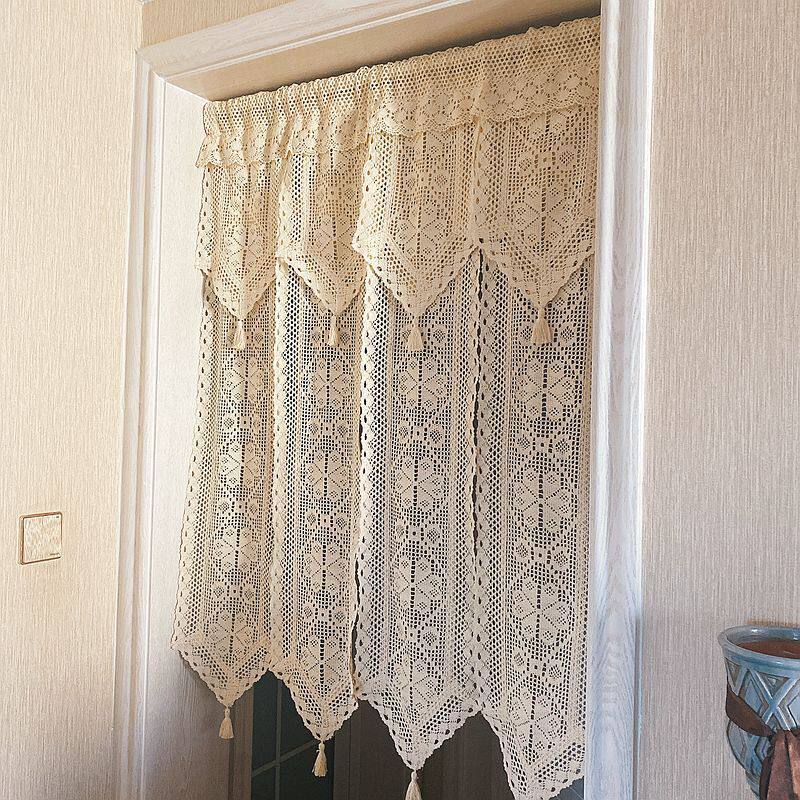 ins流苏门帘别墅挂毯黎波西米亚波西米亚风棉线蕾丝门帘彩色隔断
