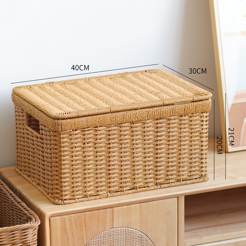 alj6kens扇形角落收纳箱仿藤编织整理盒衣物箱子大号衣柜转角储物