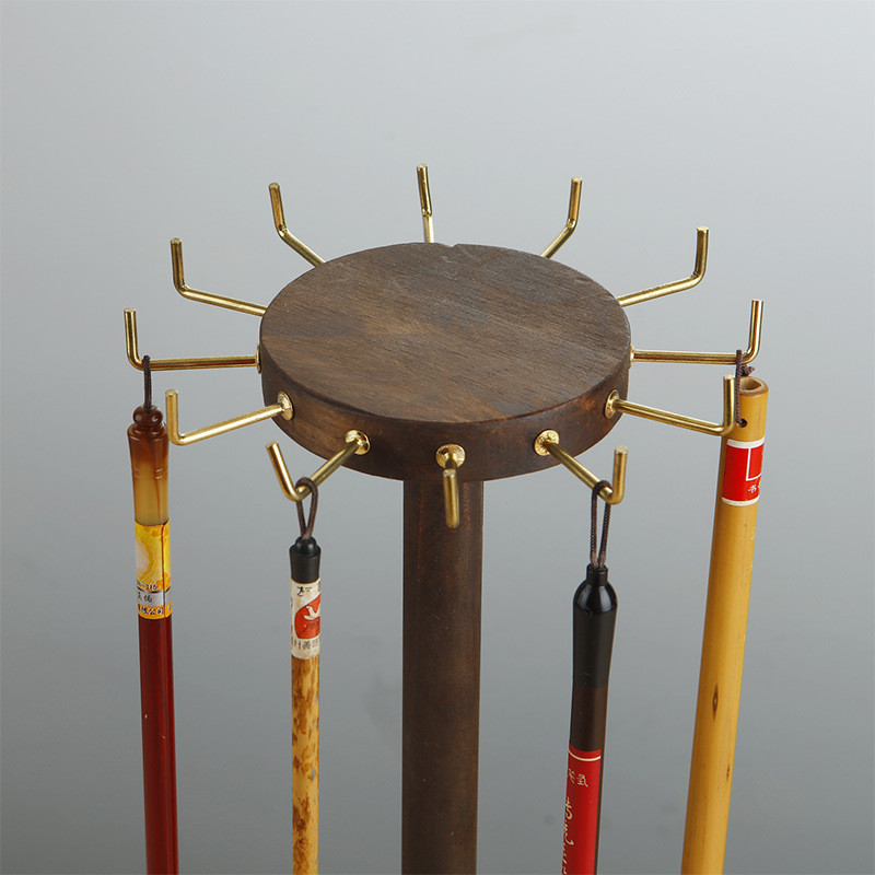 胡桃木笔挂毛笔支架复古书法桌面摆件挂架收纳展示置物架学生成人