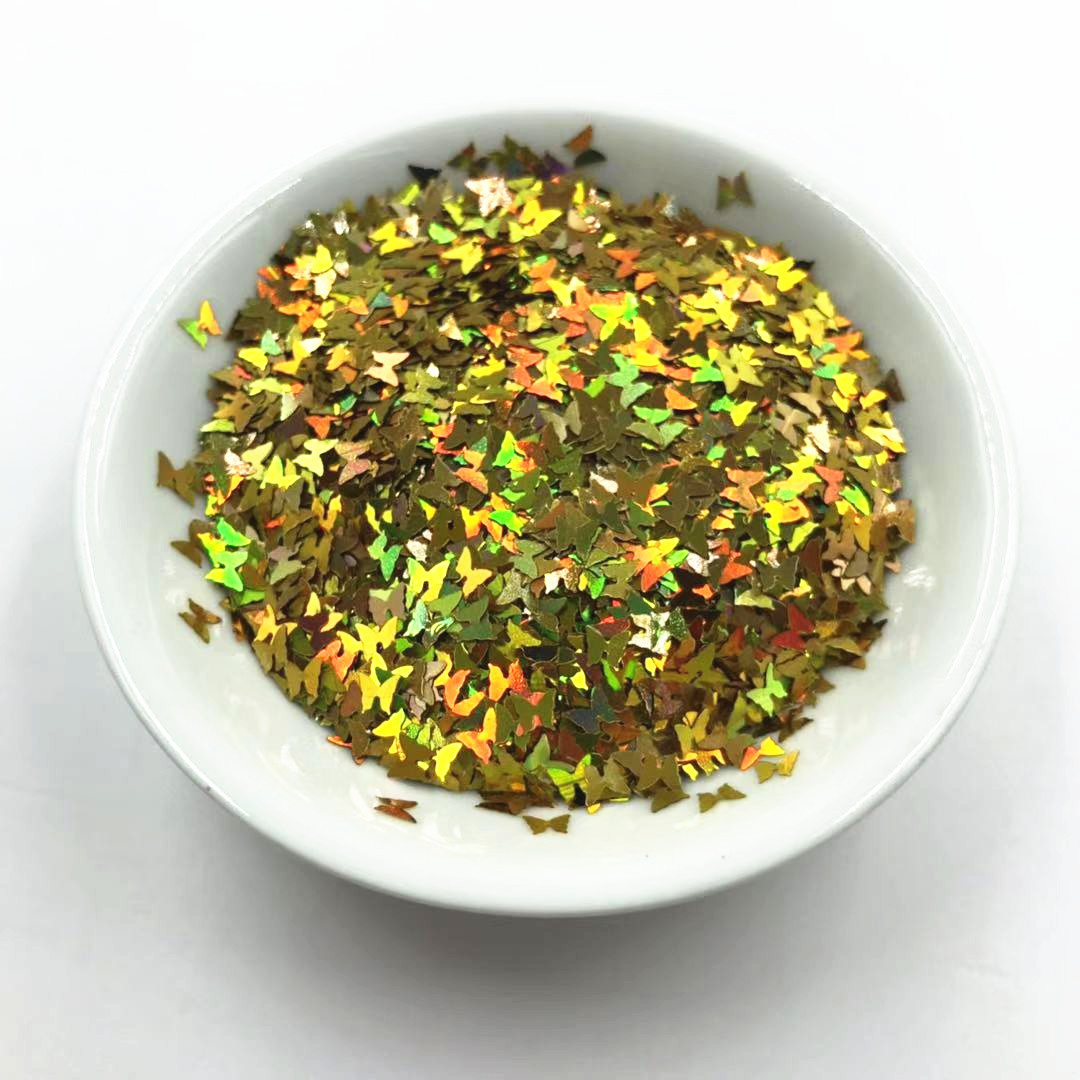 厂家直销小蝴蝶美甲闪光眼手工材料闪粉形状亮片亮片妆指甲贴片