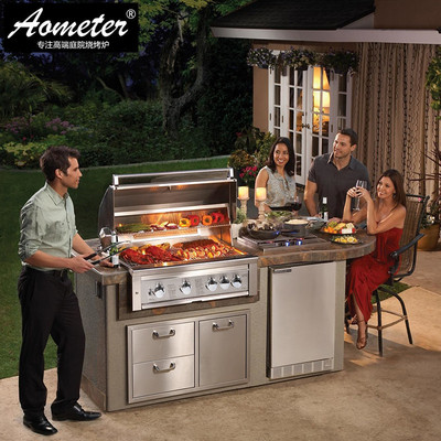 燃气烧烤炉烧烤烧烤炉不锈钢烧烤架别墅庭院嵌入式台gas grill