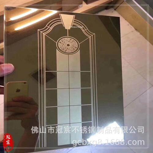 热销不锈钢花纹腐蚀板304仿古铜阴刻板金钛黄蚀刻板