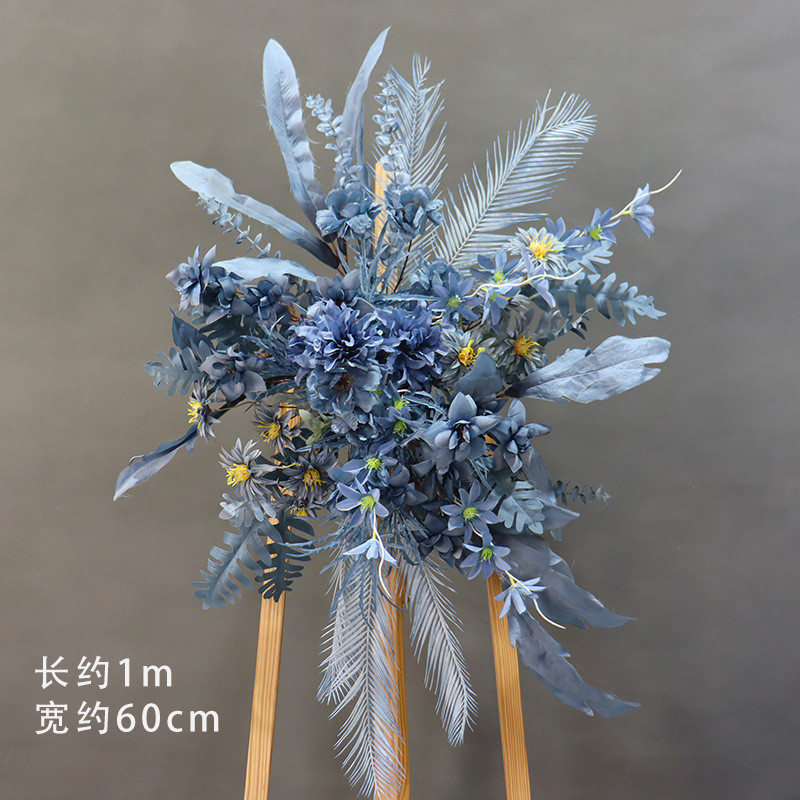 中式婚庆路引牡丹花点花艺挂花拱门背景布置婚礼装饰迎宾花柱摆件