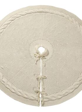 圣诞树裙圣诞120cm白色裙装树针织饰品树底下摆件围裙红色毯子