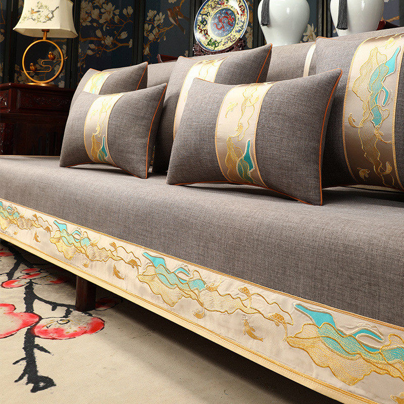 红木沙发坐垫防滑沙发巾高档新中式实木沙发垫盖布罗汉床盖巾