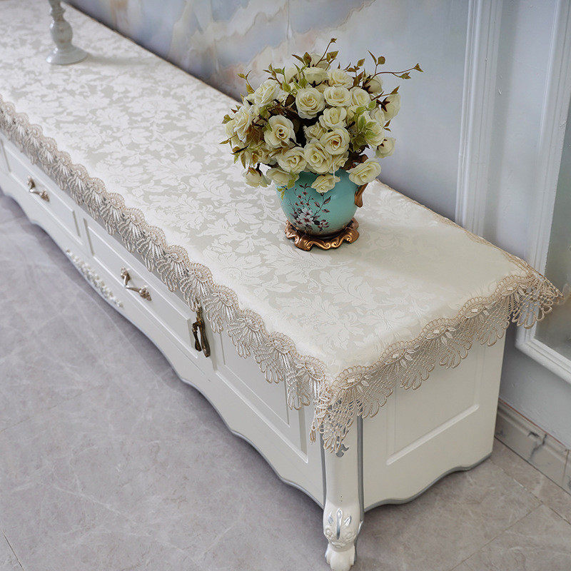 m3no批发新中式茶几电视柜桌布长条现代简约客厅蕾丝布艺套装盖布