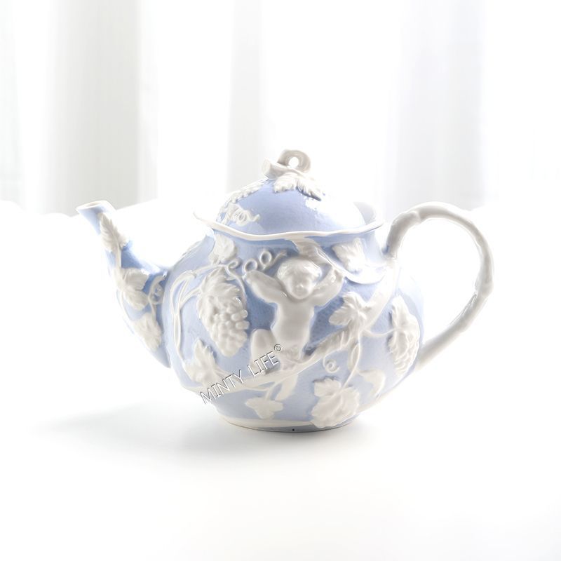 法式手绘陶瓷天使浮雕复古宫廷欧式风格茶具下午红茶杯碟茶杯