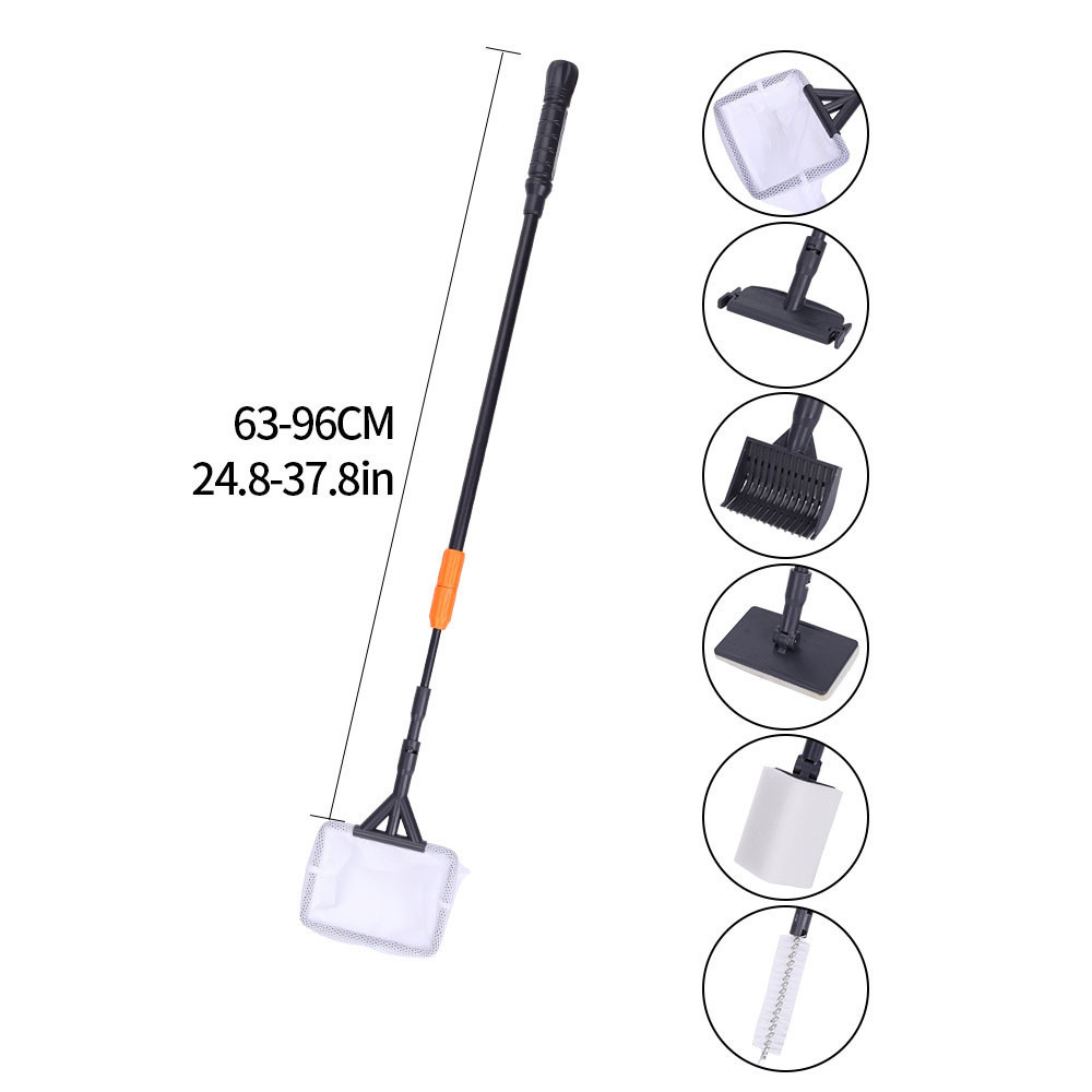 六合一清洁清洁刷套装可伸缩长柄清洁工具鱼缸刷子多功能