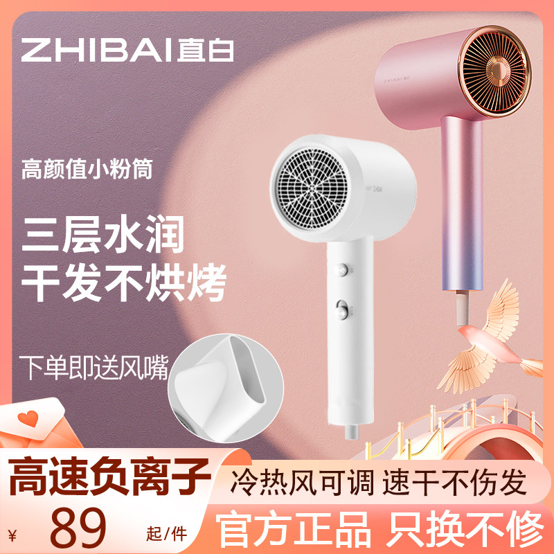 直白吹风机hl380负离子护发家用大功率高速干宿舍男女学生电风筒