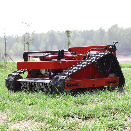 热销出口德国多功能电履带式割草机园林开荒自走式油遥控混动除草