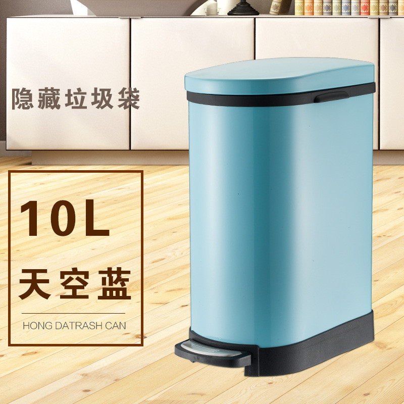 欧式静音不锈钢长方形垃圾桶家用脚踏客厅厨房餐厅卫生间酒店商用
