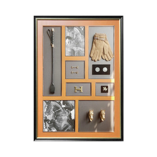 轻奢马术装置画美式立体3d欧式实物画瓷盘挂画球杆高档大气装饰画