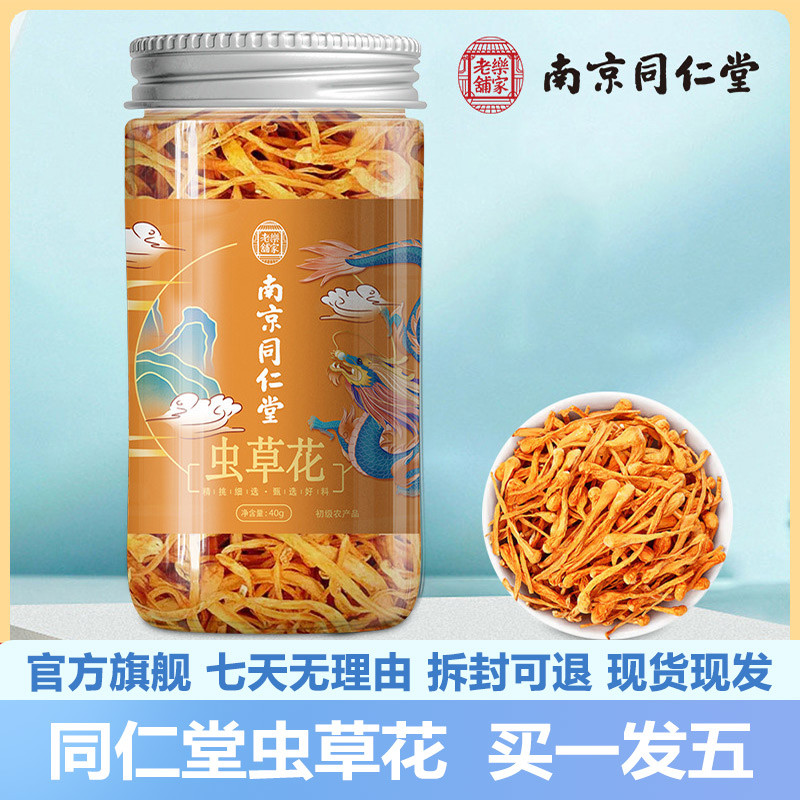 南京同仁堂虫草花40g长白山虫草花冲泡熬汤茶官网正品官方